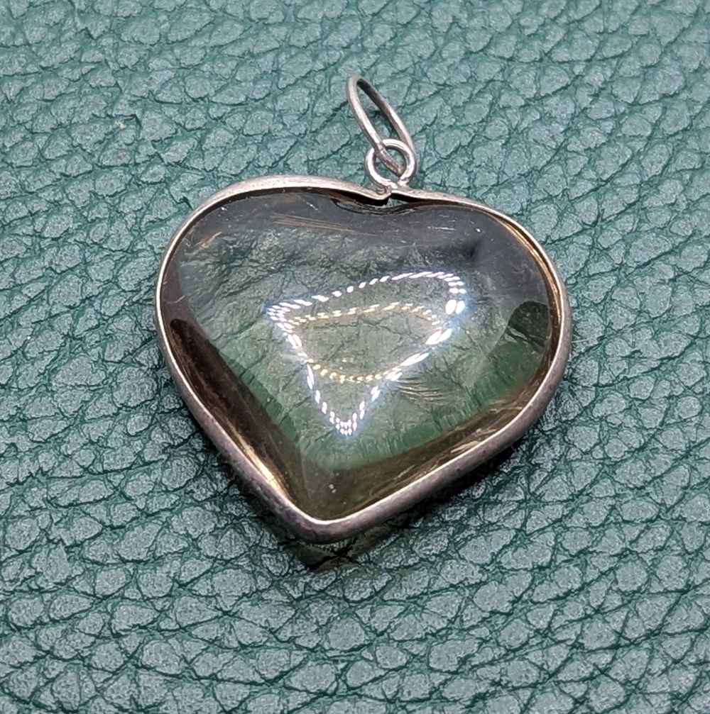 ✨ Heart-Shaped Rutilated Quartz Pendant ✨